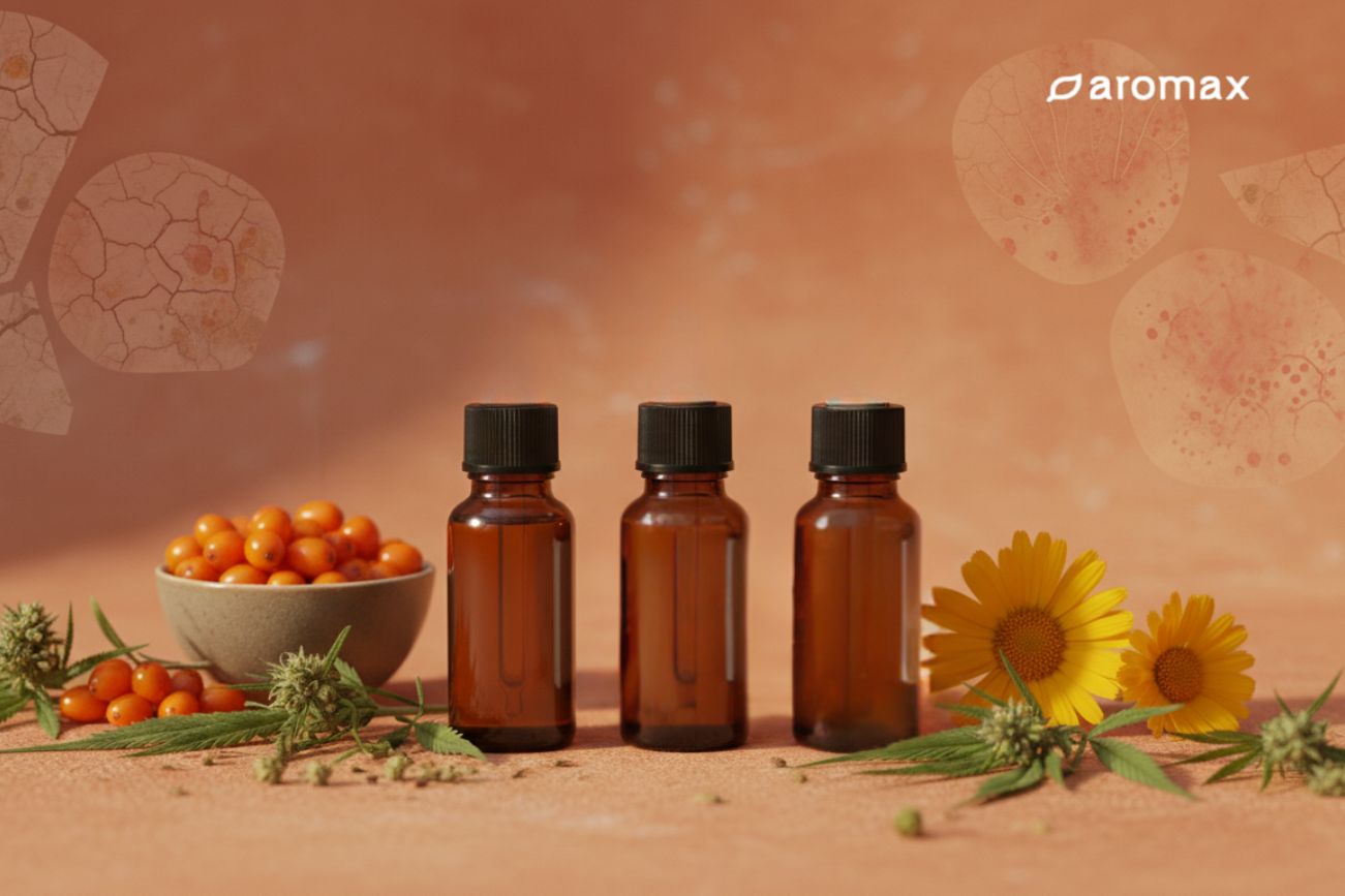 Nyugalom az irritált bőrnek: Homoktövis, Kendermag és Körömvirág olaj az ekcéma, pikkelysömör és atópiás dermatitis ellen